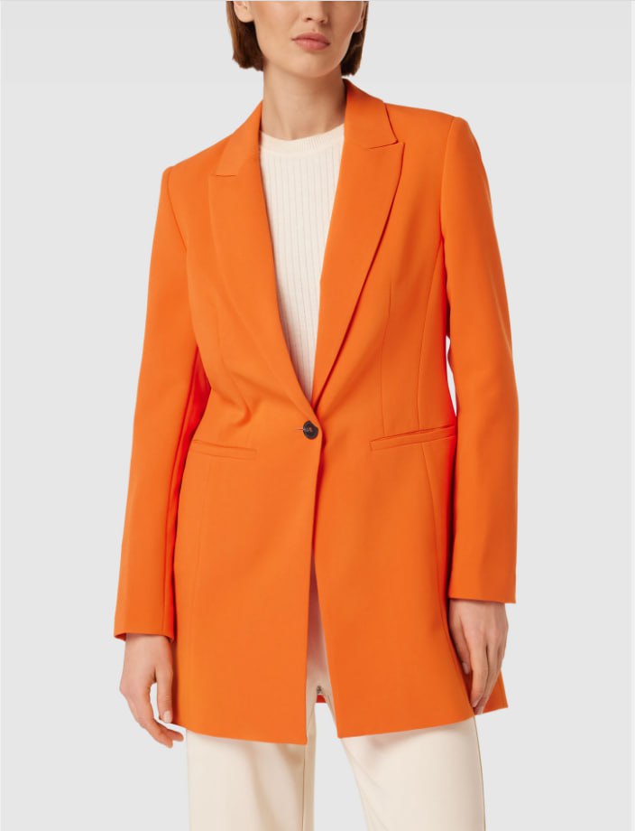 Women’s Long Blazer – Orange Flame