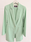 Women’s Pantsuit – Mint Green (Long Blazer)