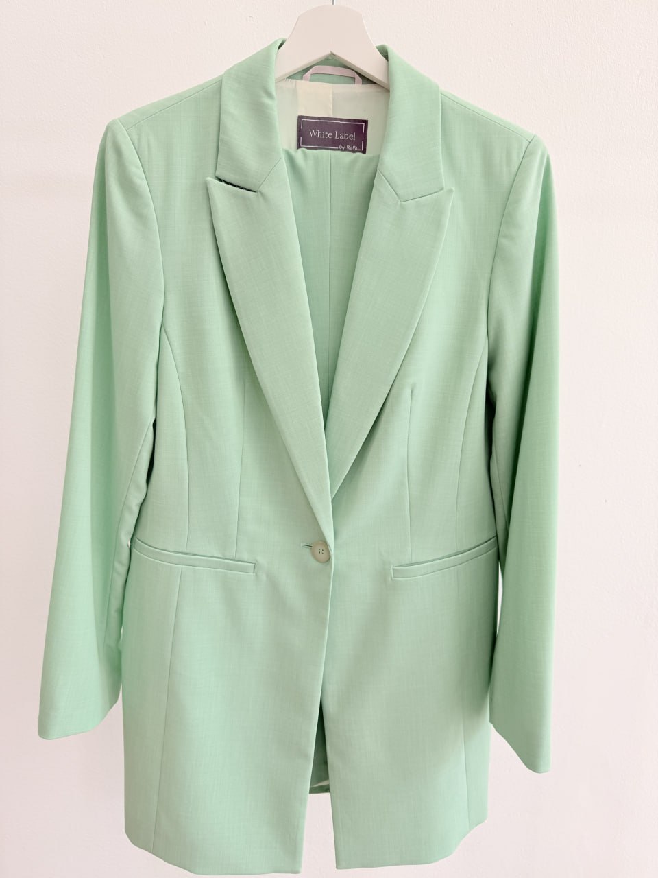 Women’s Pantsuit – Mint Green (Long Blazer)
