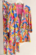 Women’s Flowing Pantsuit – Multicolor Paisley (Blazer + Trousers)