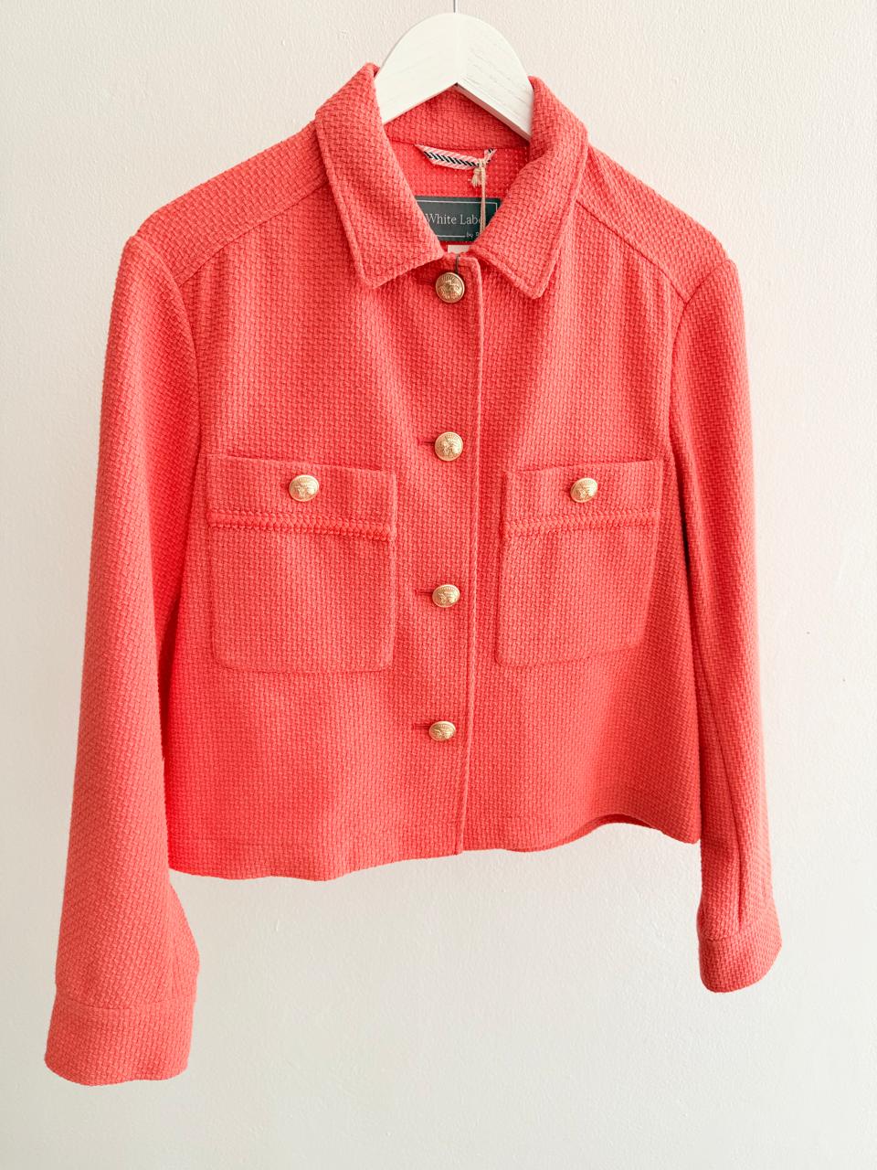 Women’s Short Textured Blazer – Soft Coral