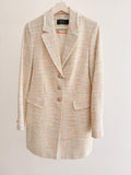 Women’s Long Tweed Blazer – Pastel Rainbow Tweed