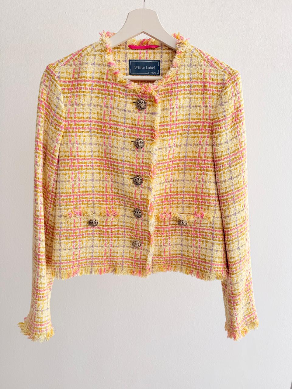 Women’s Short Tweed Blazer – Sunny Tweed Check