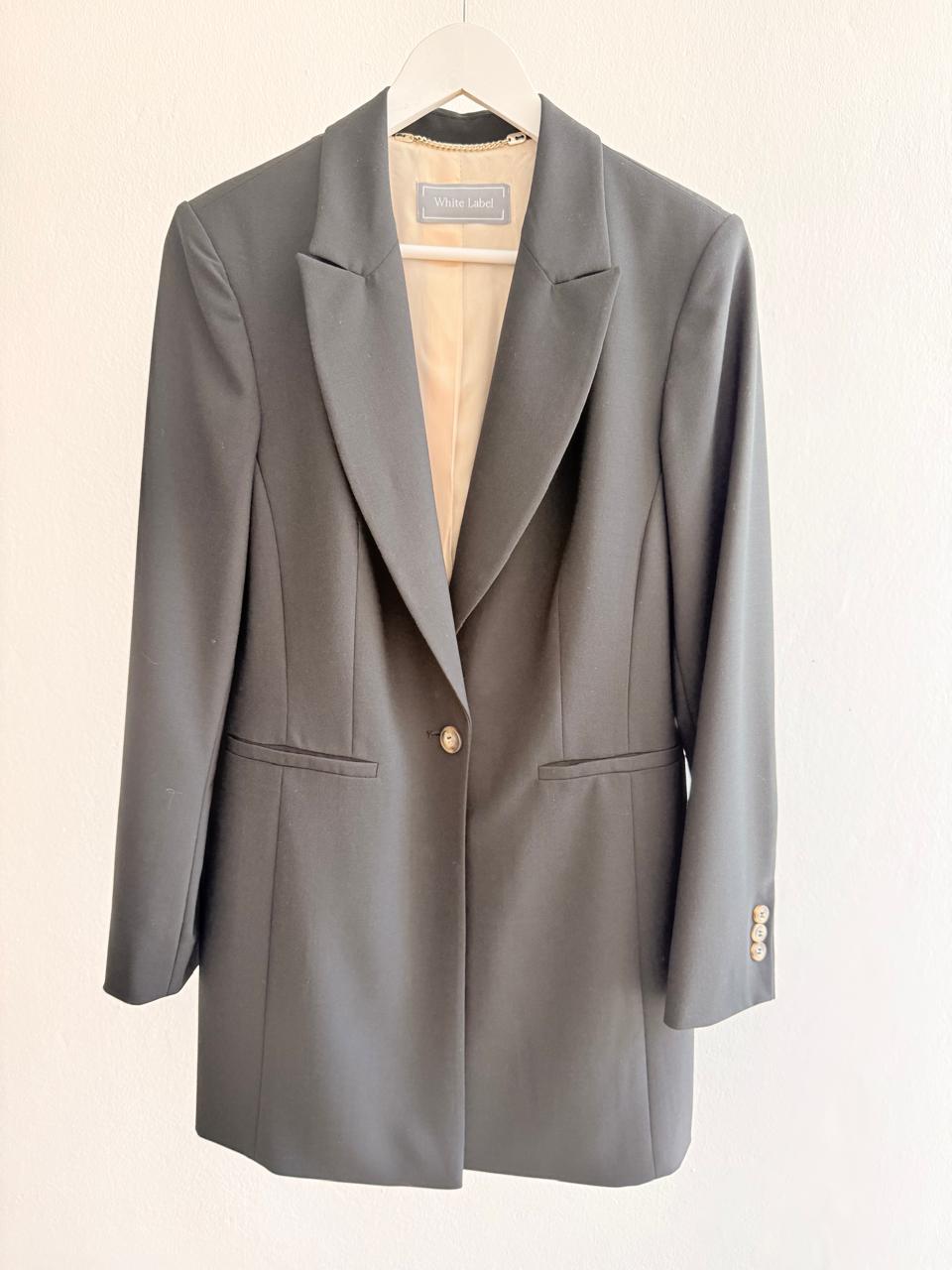 Women’s Long Blazer – Classic Black