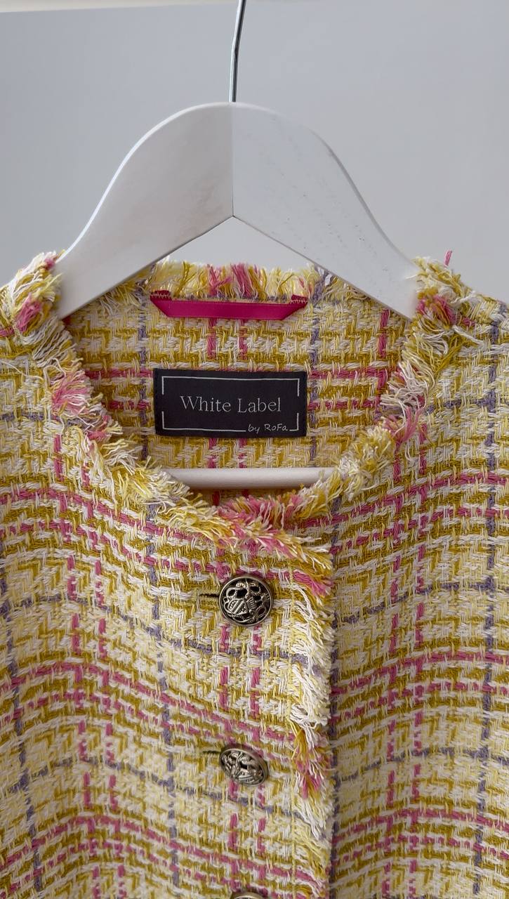 Women’s Short Tweed Blazer – Sunny Tweed Check