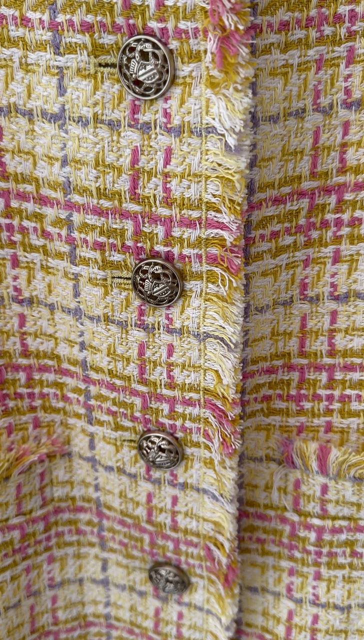 Women’s Short Tweed Blazer – Sunny Tweed Check