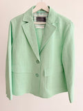 Women’s Short Linen Blazer – Mint Green Linen