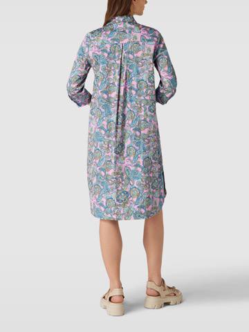 Women’s Printed A-Line Dress – Blue Pink Paisley