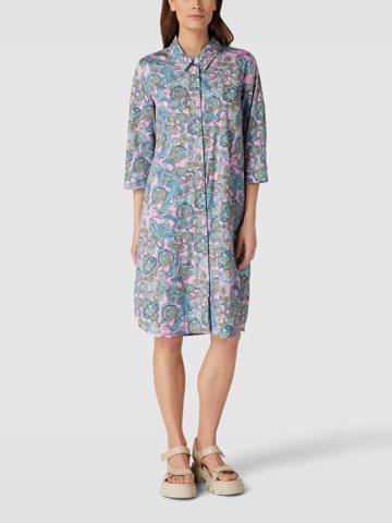 Women’s Printed A-Line Dress – Blue Pink Paisley