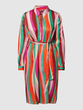 Women’s Viscose Shirt Dress – Multicolour Stripe