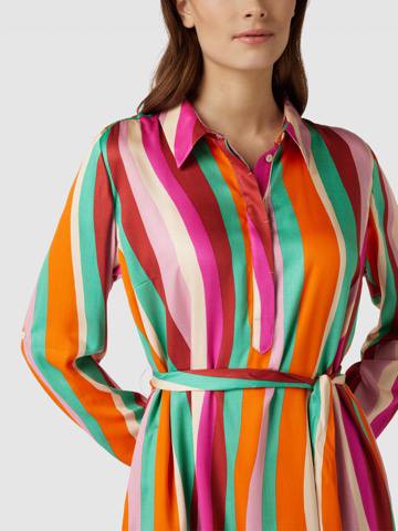 Women’s Viscose Shirt Dress – Multicolour Stripe