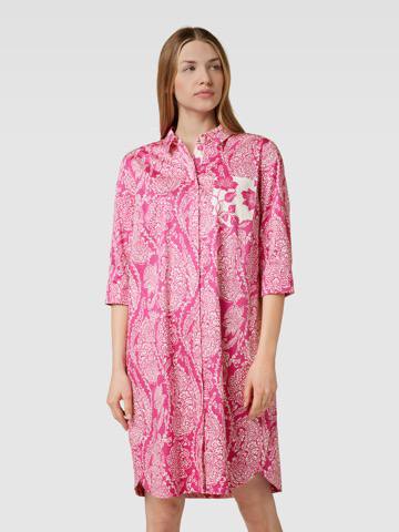 Women’s Printed A-Line Dress – Pink Paisley Floral