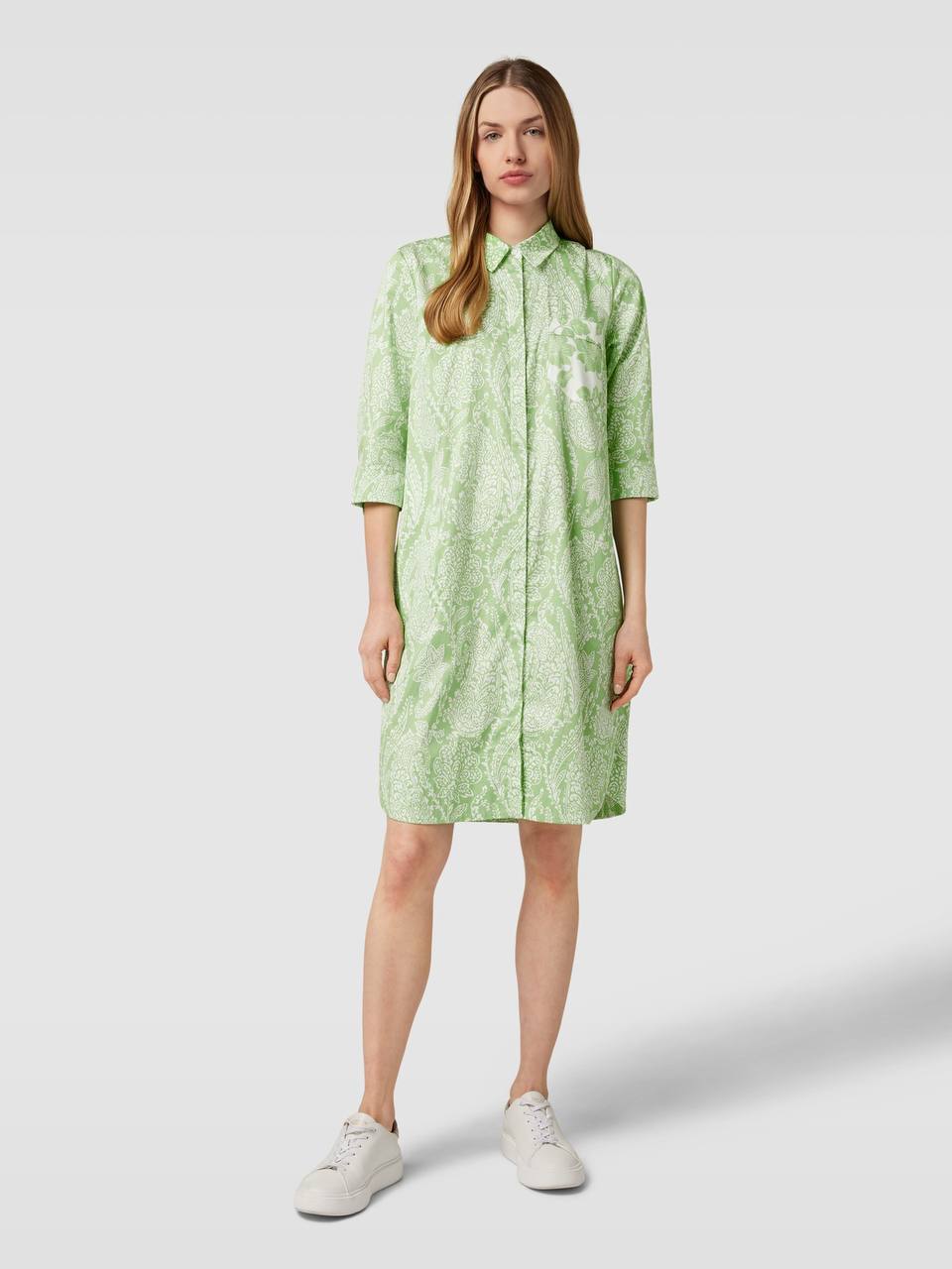 Women’s Printed A-Line Dress – Green Paisley