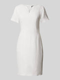 Women’s Linen Fitted Dress – White
