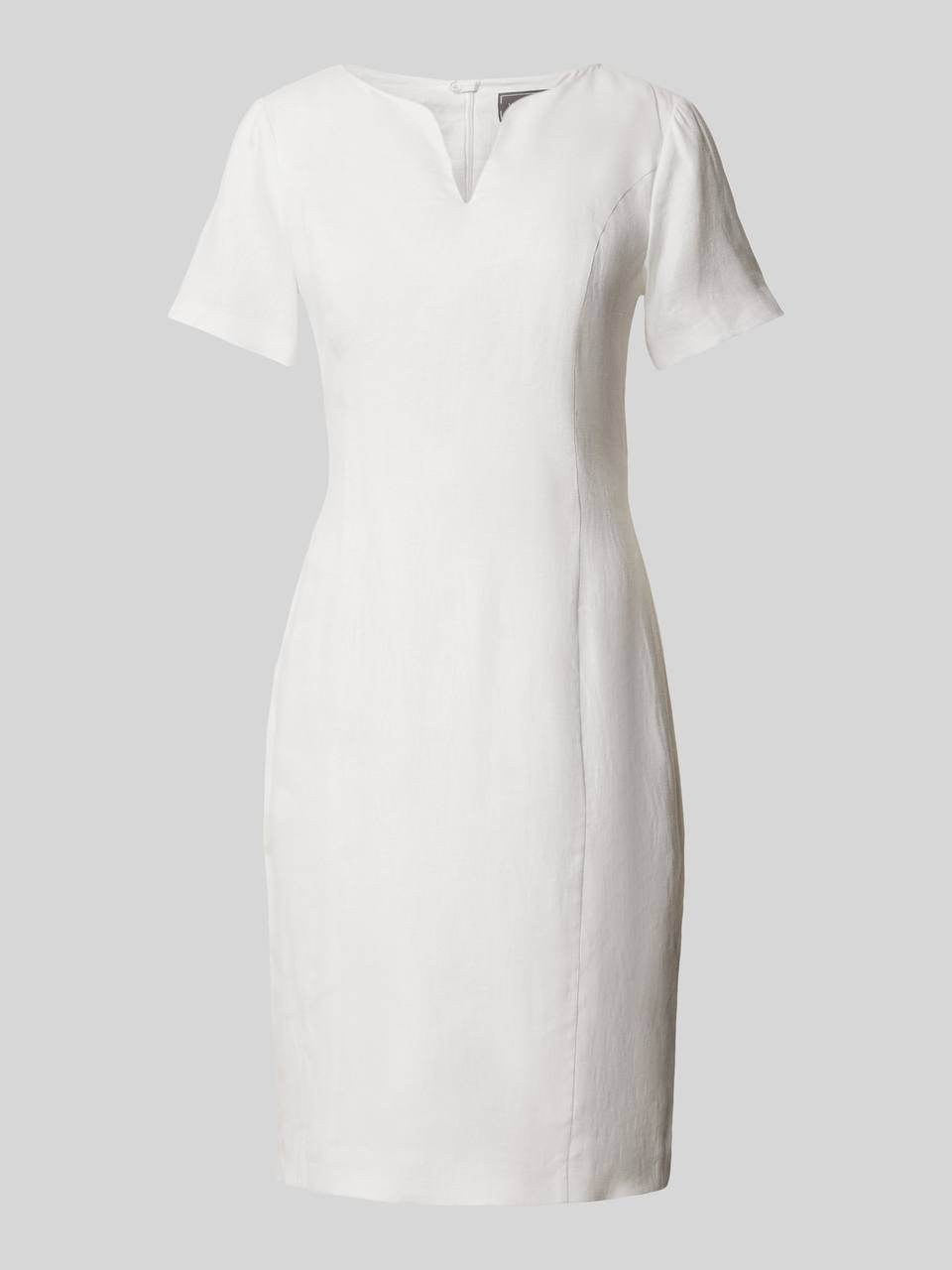 Women’s Linen Fitted Dress – White