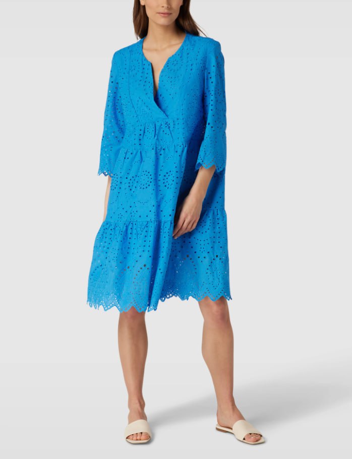 Women’s Embroidered Eyelet Dress – Blue