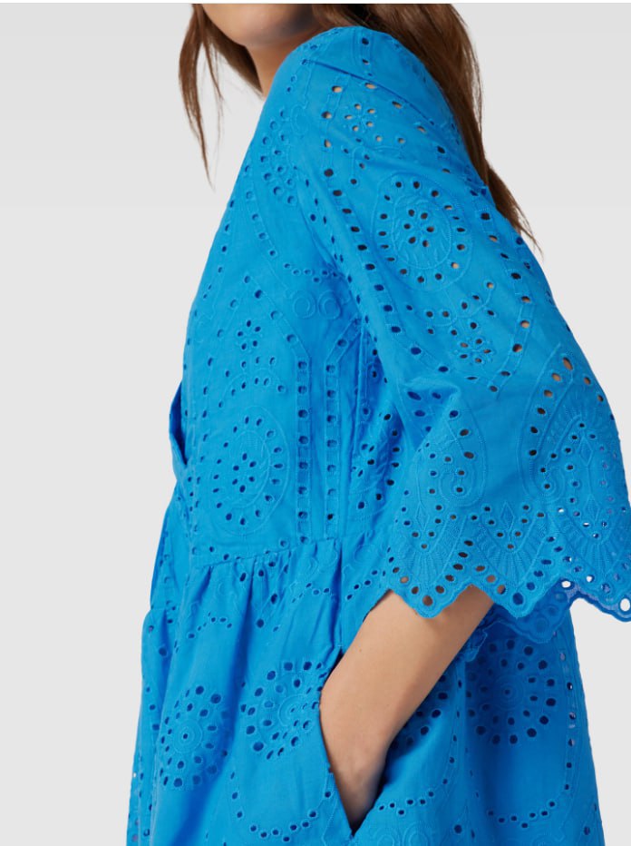Women’s Embroidered Eyelet Dress – Blue