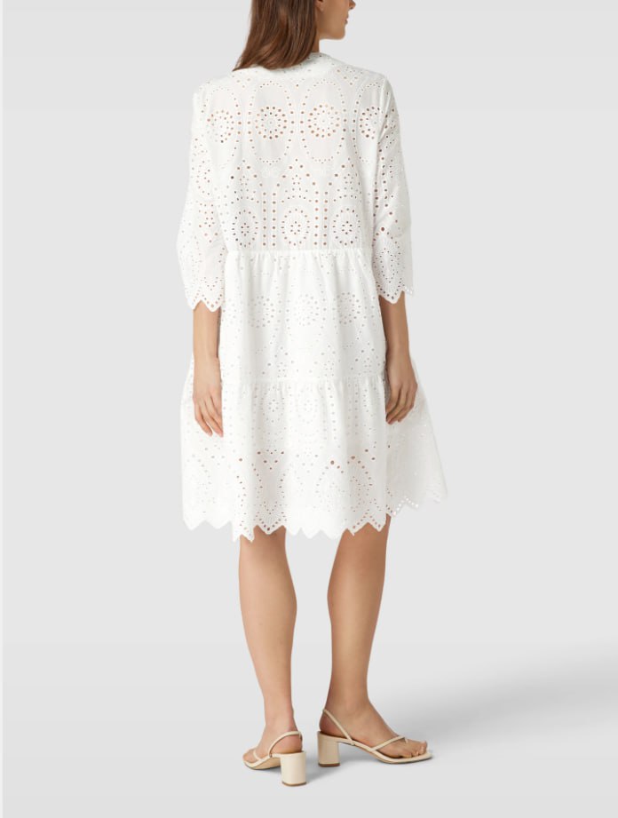 Women’s Embroidered Eyelet Dress – White