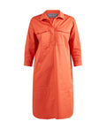 Women’s Silky-Touch Shirt Dress – Orange