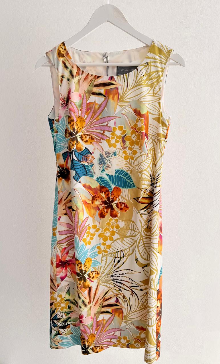 Women’s Tropical Floral Dress – Multicolor (Sleeveless)