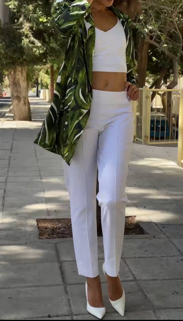 Women’s Stretch Tailored Pants – White