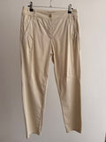 Women’s Casual Tailored Pants with Button Detail – Light Beige