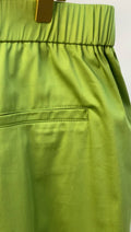 Women’s Wide-Leg Pants – Green Satin Finish