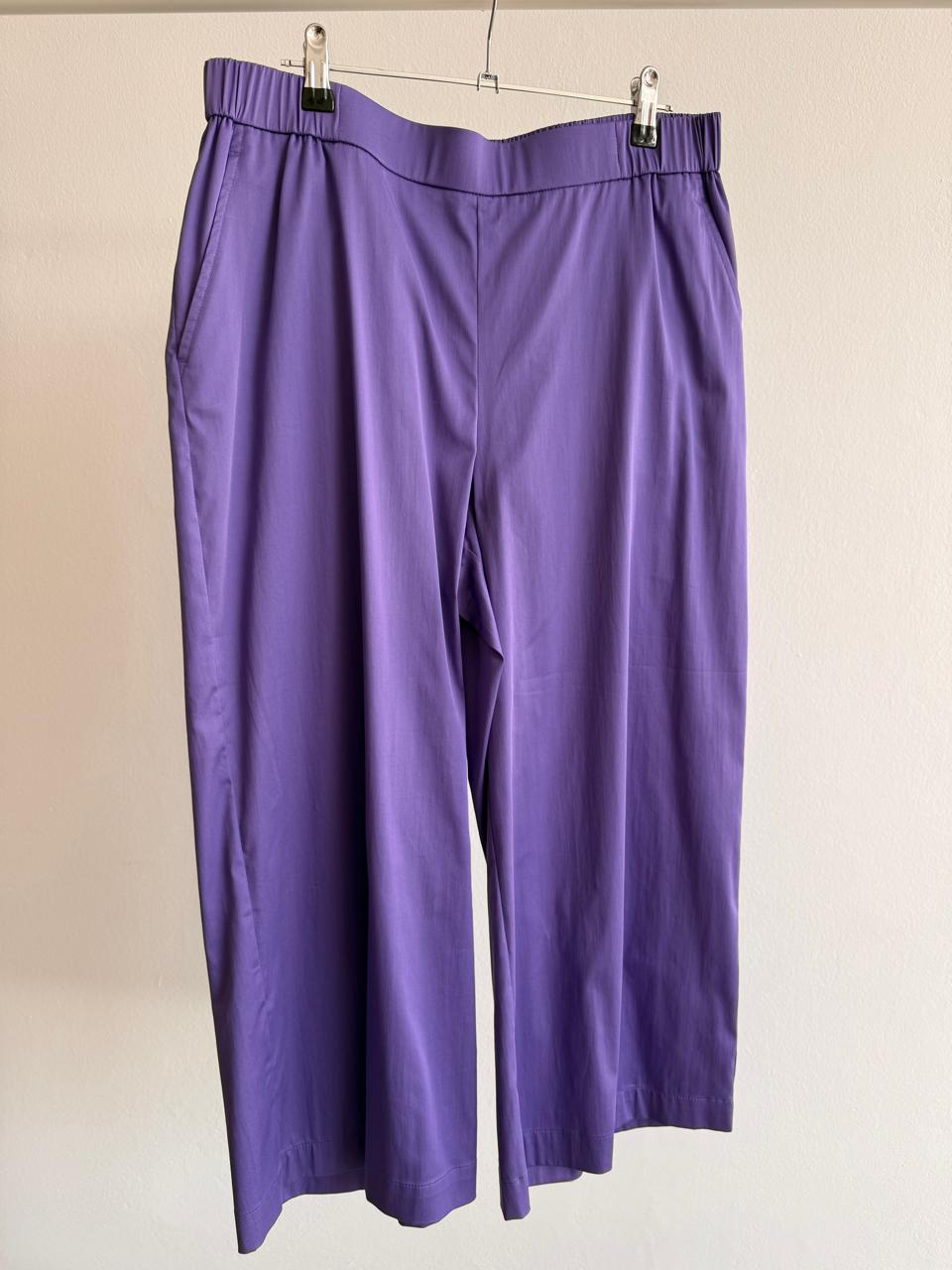 Women’s Wide-Leg Pants – Purple Satin Finish
