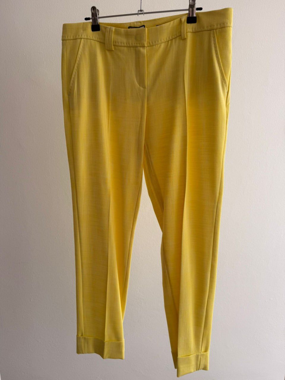 Women’s Tailored Pants – Yellow Textured Fabric