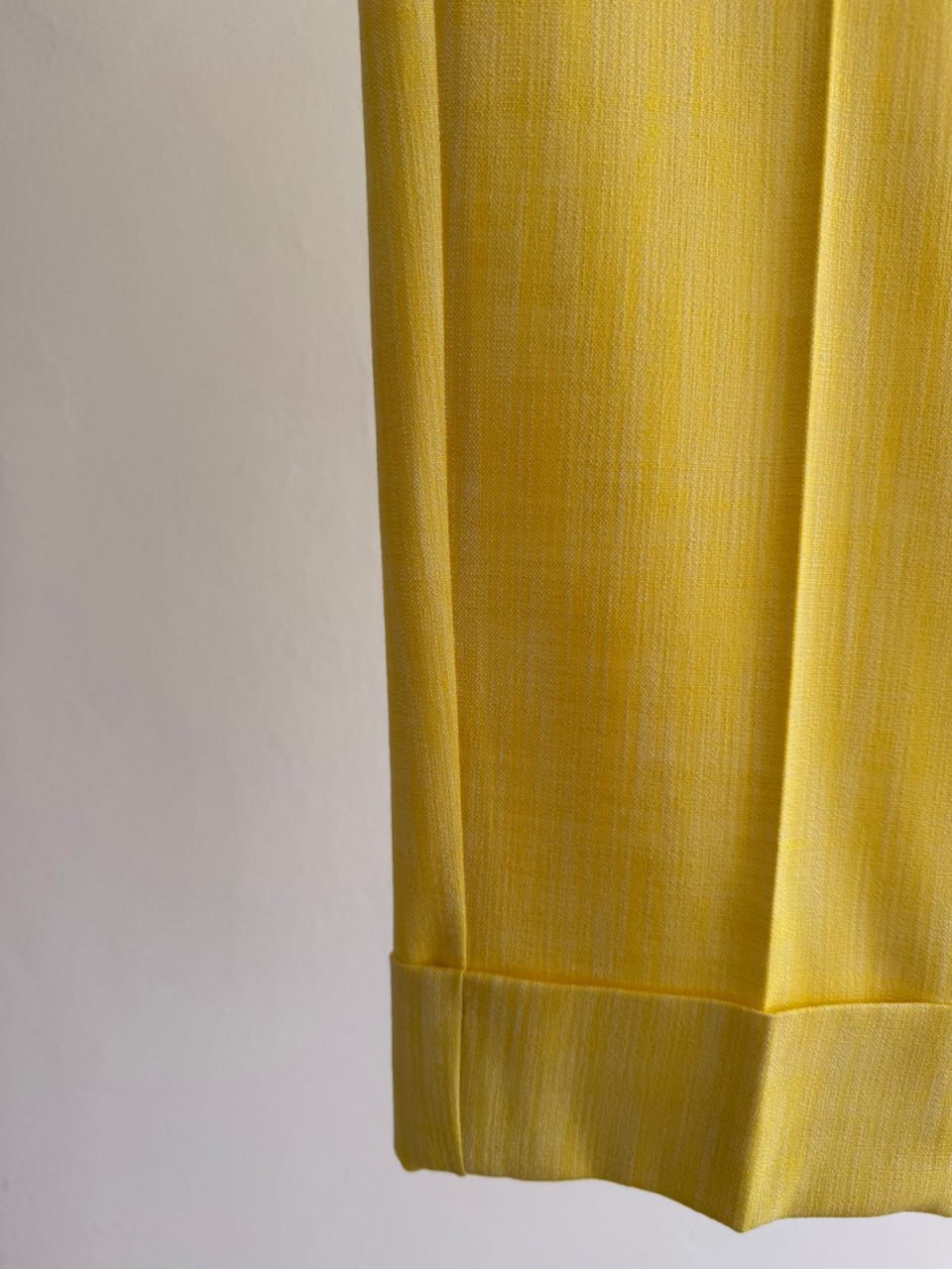 Women’s Tailored Pants – Yellow Textured Fabric