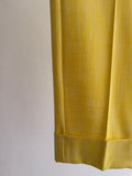 Women’s Tailored Pants – Yellow Textured Fabric