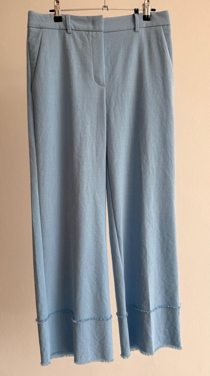Women’s Cropped Tailored Pants – Light Blue